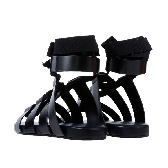 ⭐️ JIL SANDER ⭐️BLACK GLADIATOR SOFT LEATHER SANDALS W/ WRAPPING STRAPS SIZE: 6 - Picture 5 of 5